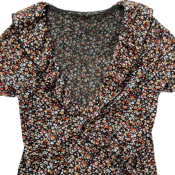 Ditsy Floral Surplus Mini Dress Cowgirl Dress - Size M - Picture 7 of 11